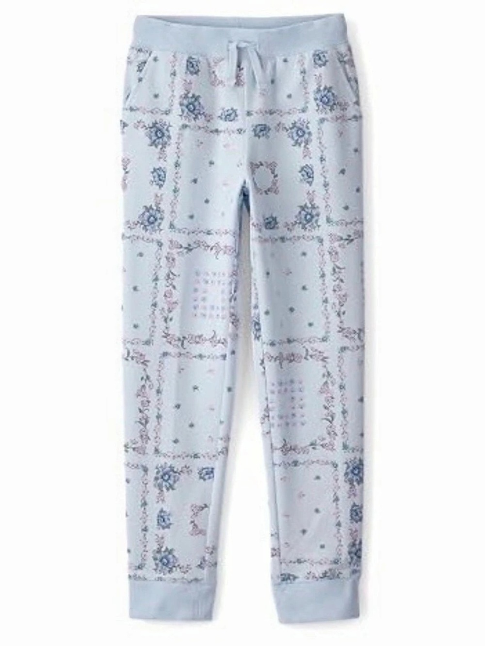 OshKosh B'gosh Girls 14 Blue Floral Bandana Joggers